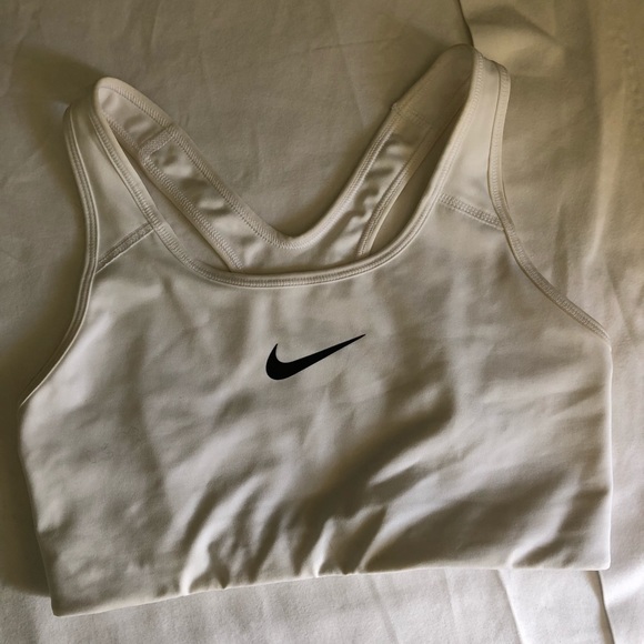 NIKE DRI-FIT White Racer Back Sports Bra - Picture 1 of 3